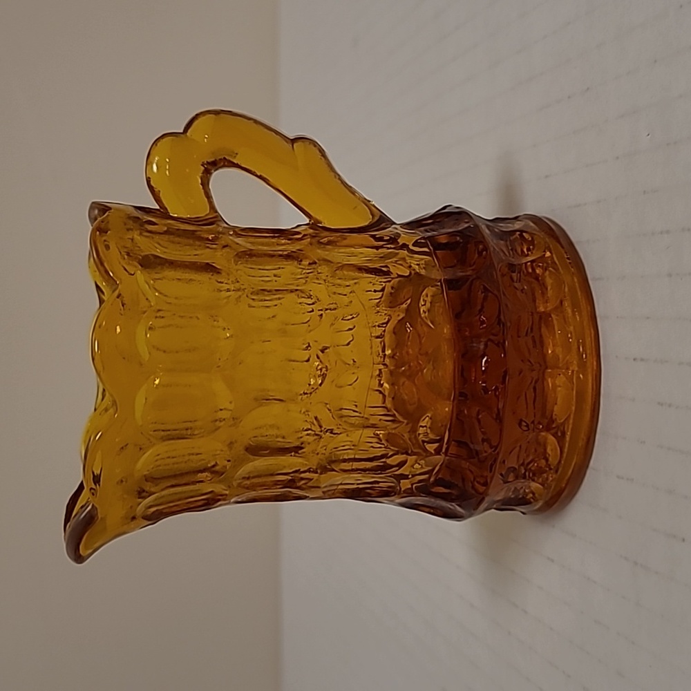 Vintage Small Amber Creamer / Toothpick Holder
